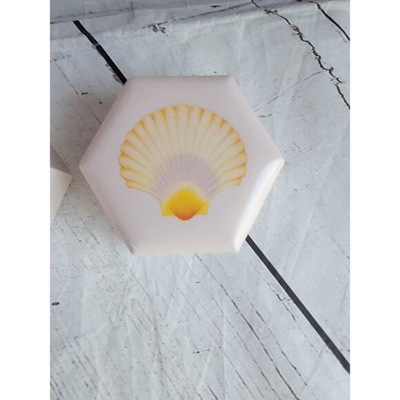 VTG 80s Set of Purple Nesting Jewelry Trinket Boxes Seashell Graphic - Picture 5 of 12